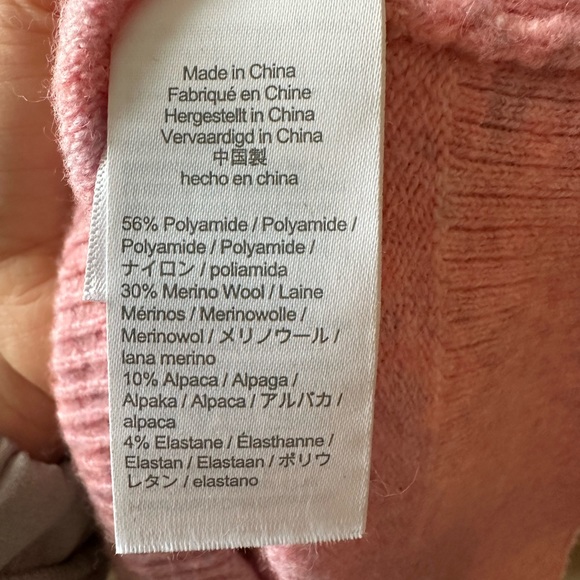 J.Crew Half Zip Sweater Dress in Supersoft Merino Wool Blend Yarn in Rose Multi, - Picture 7 of 7